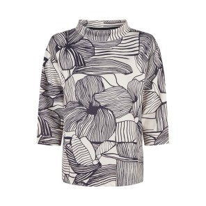 Barbara Lebek sweater Marine ecru print